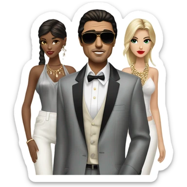 Tony Montana with 4 stylish models sticker