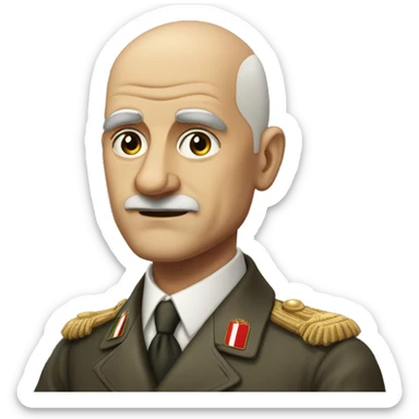 man that was president of italy during ww2, bald, no hat, serious face, lifted arm sticker