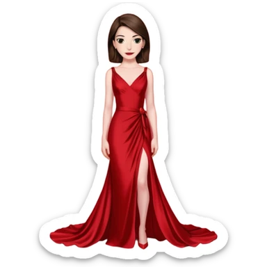 Anne Hathaway in red dress, red carpet sticker