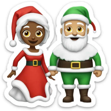 mrs claus and santa claus  sticker