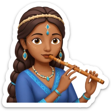 Flute indian women sticker