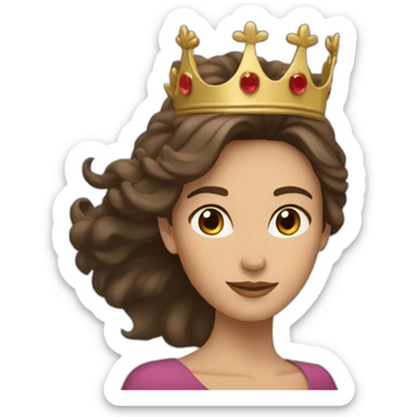 Une femme brune avec une couronne qui en tue une autre femme sticker