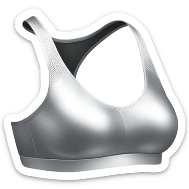 Realistic side view of a metallic silver sports bra isolated.  sticker