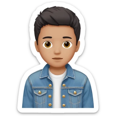 80s boy that wears denim jacket sticker