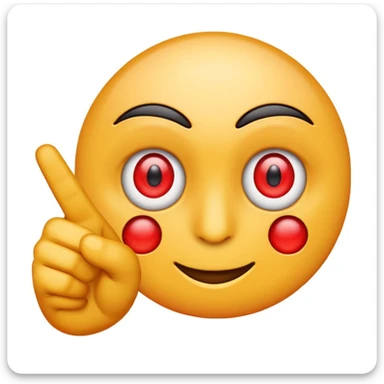red eyes emoji with a pointing hand sticker