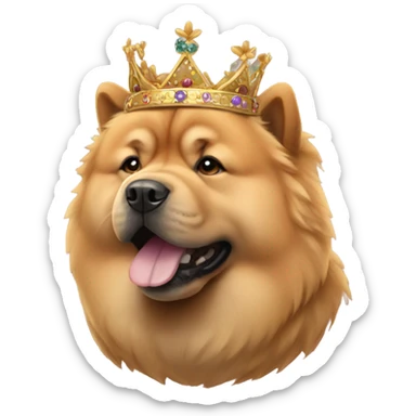 female chow chow with crown sticker
