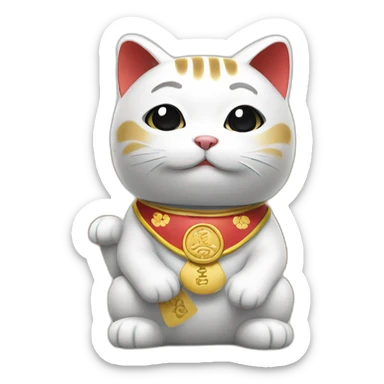 maneki neko in university sticker