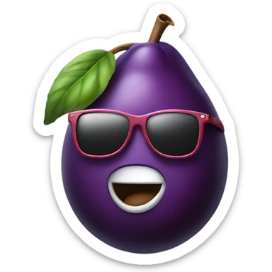 Plum mascot wearing sunglasses and smoking  sticker