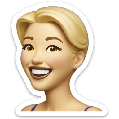 Ivanka trump figurine laughing from side in body paint sticker