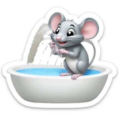 mouse scrubbing and taking shower sticker