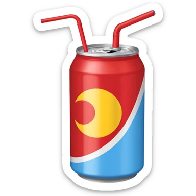 drink can blue red yellow Surfside SINGLE straw NO FACE sticker