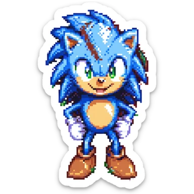 Sonic the Hedgehog with a happy expression sticker