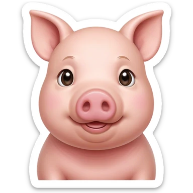 close up image of a pig and it should be cute sticker