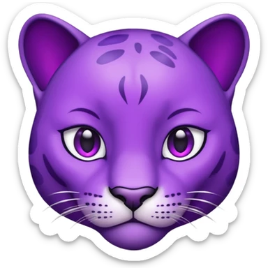 Purple Panther face turned to the slight right sticker