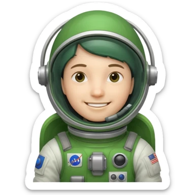 Engineer in an green astronaut suit sticker