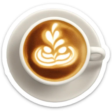 latte art next to open book sticker