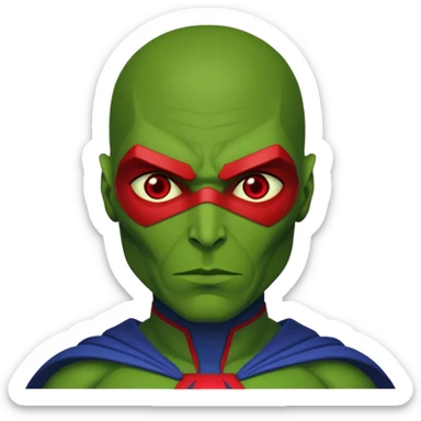 Martian Manhunter with red eyes sticker