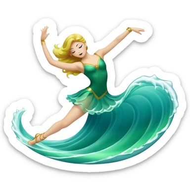 green wave dancer sticker
