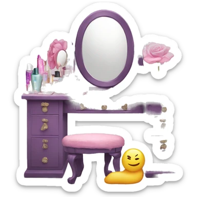 vanity with tons of girly things on it  sticker