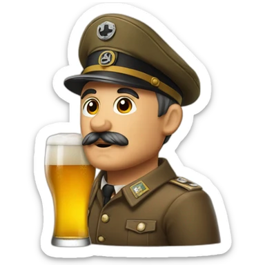 Hitler che beve una birra sticker