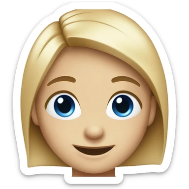 smiling girl indoors with blue eyes giving thumbs up sticker