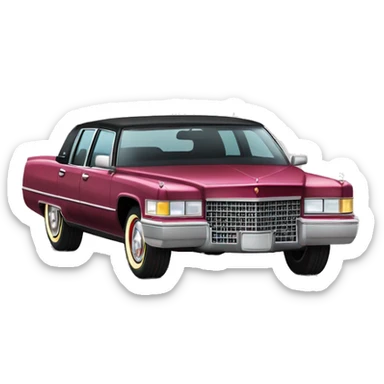 Cadillac deville with flat tyres sticker