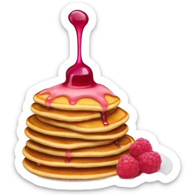 Pancakes with pink jam sticker