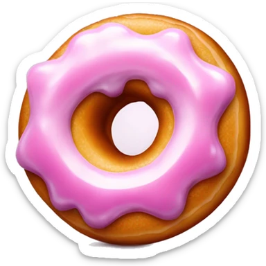 glazed donut with a dollop of jelly filling on the top in the middle sticker