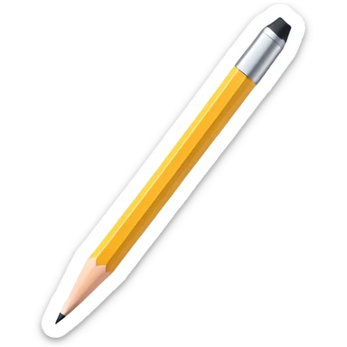 A sleek, modern pencil hovering slightly above the ground, with a soft glowing outline suggesting creativity and creation. The design is clean, flat, and minimal, perfect for an empty state UI. sticker