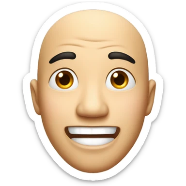 Smiling Chinese man have a surprised sticker