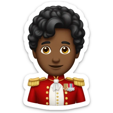 Principe con traje rojo tono de piel morenito y cabello negro  sticker