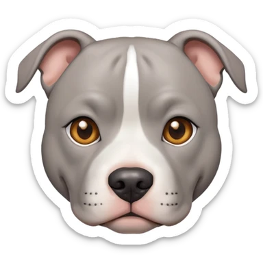 light grey american pitbull terrier with light brown eyes sticker