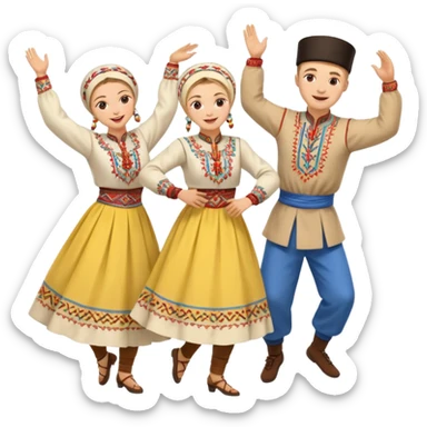 Ukrainian 3 people dancing hopak sticker