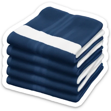 Stack of navy blue and white towels sticker