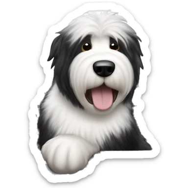 english sheepdog driving black Honda civic sticker