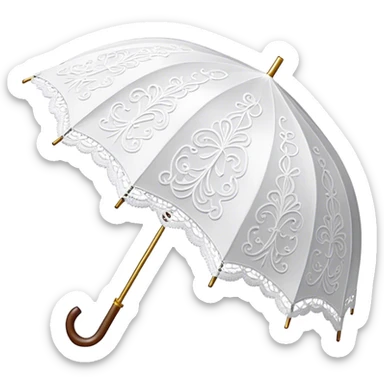 white lace umbrella sticker