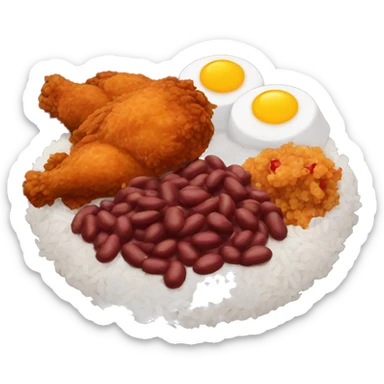 Red Beans and Rice with fried Chicken sticker