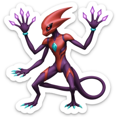Deoxys-Yveltal-Darkrai-Fakémon-hybrid-creature (full body)  sticker