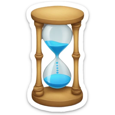 A hourglass makeing a grunting face While sweating  sticker