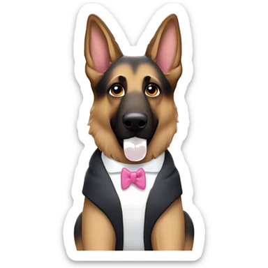 german shepherd with white brunette Barbie  sticker