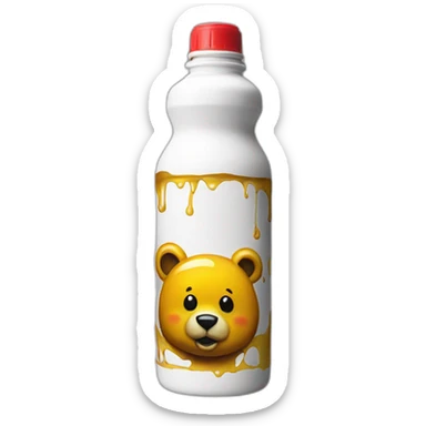 Banksy art label on a bear honey squeeze bottle sticker