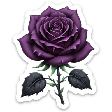 goth black rose sticker
