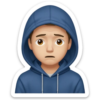 mach mir einen gestressten jungen typen in hoodie der nicht glücklihc aussieht sticker