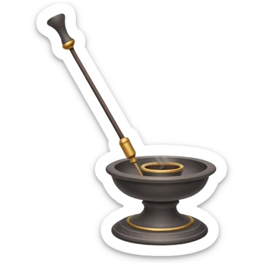 Burning incense on a traditional leaning holder  sticker