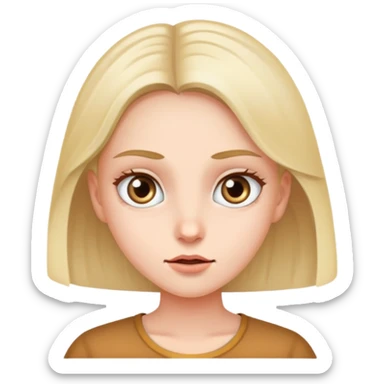 realistic portrait of a girl with eyes very open  sticker