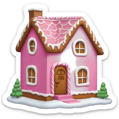 A pink gingerbread house sticker