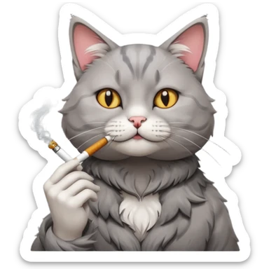 cat smoking a joint sticker