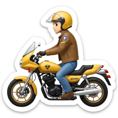 Man riding yamaha suzuki fiero motorcycles  sticker