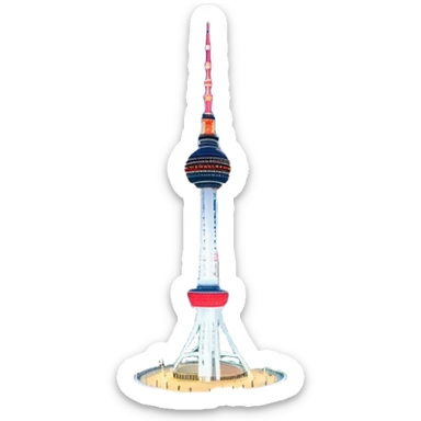 N Seoul Tower Landmark Emoji – Showing the tower atop Namsan Mountain with city lights in the background. sticker