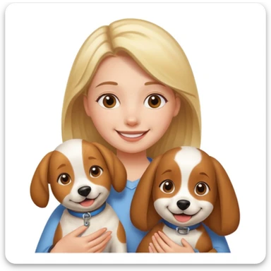 girl and her pet dog sticker